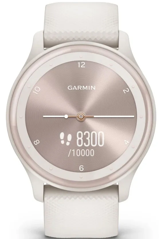 Garmin Vivomove Sport Silicone Band With Peach Gold Accents Watch - Image 4