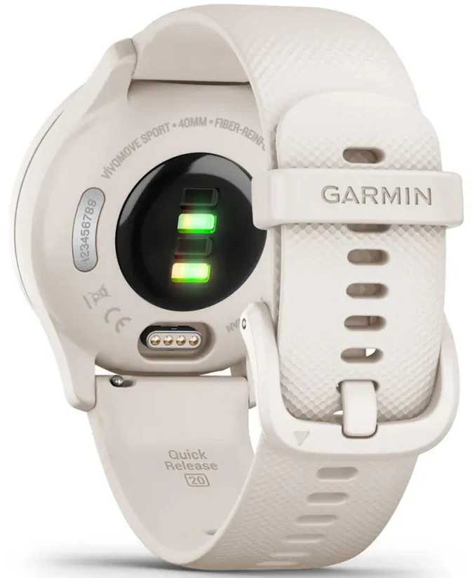 Garmin Vivomove Sport Silicone Band With Peach Gold Accents Watch - Image 6
