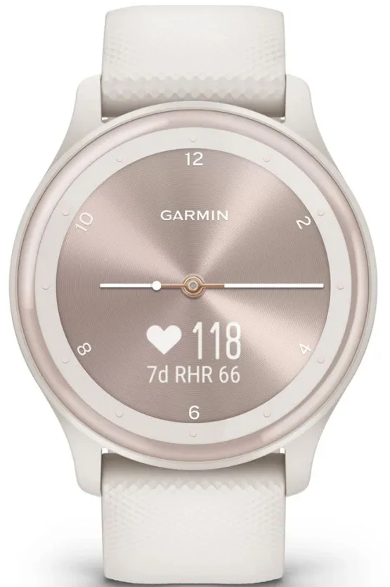 Garmin Vivomove Sport Silicone Band With Peach Gold Accents Watch - Image 7