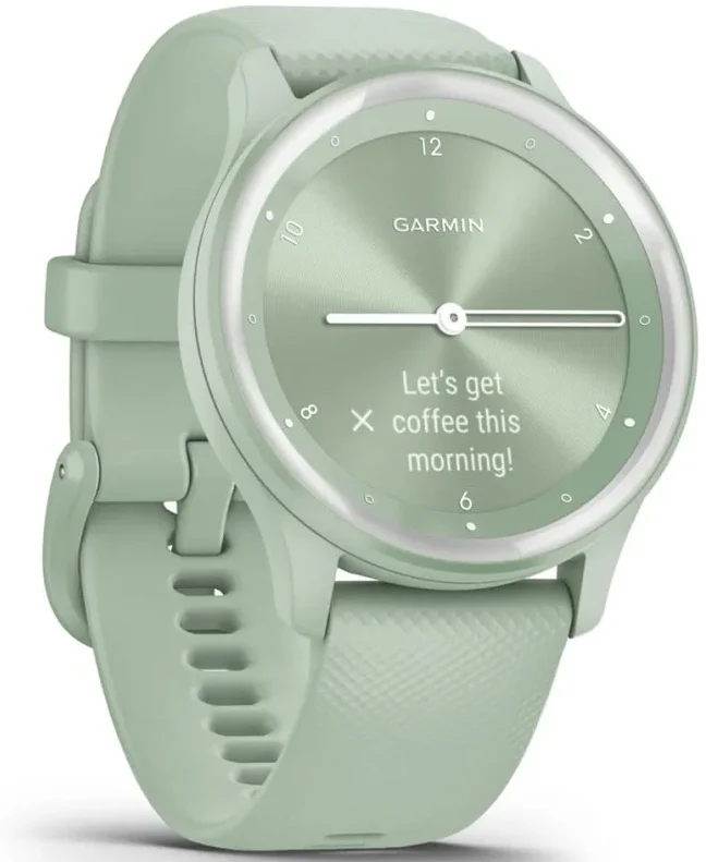 Garmin Vivomove Sport Silicone Band With Silver Accents Watch - Image 3