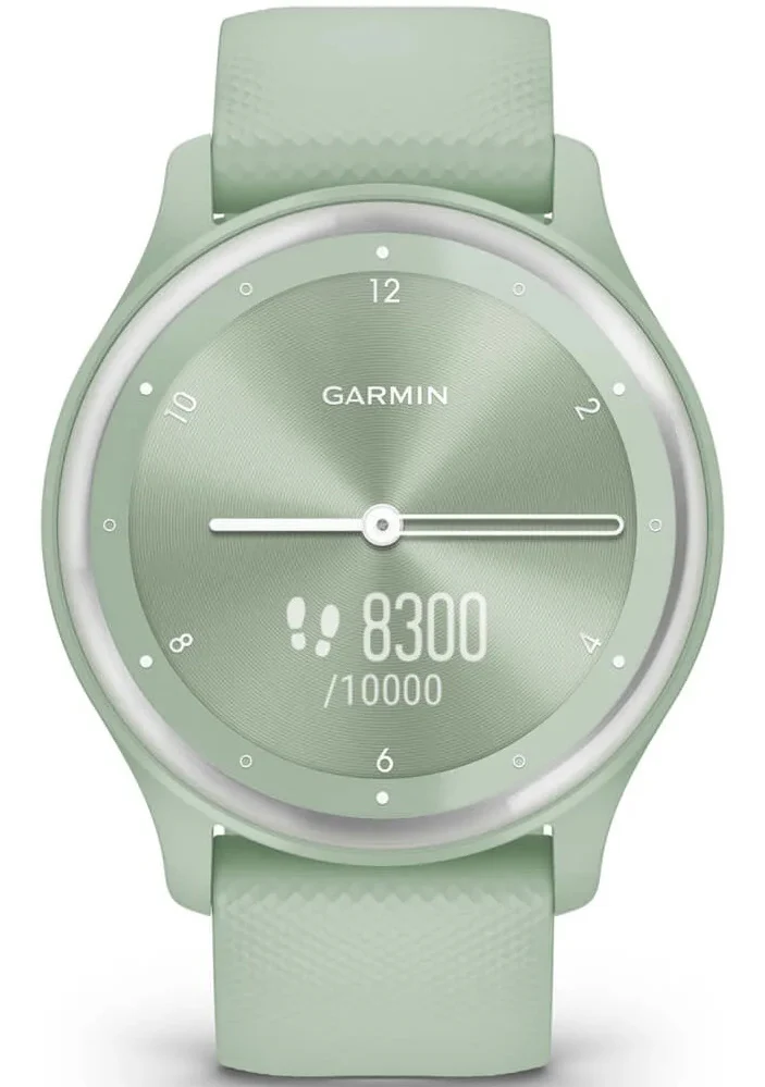 Garmin Vivomove Sport Silicone Band With Silver Accents Watch - Image 4