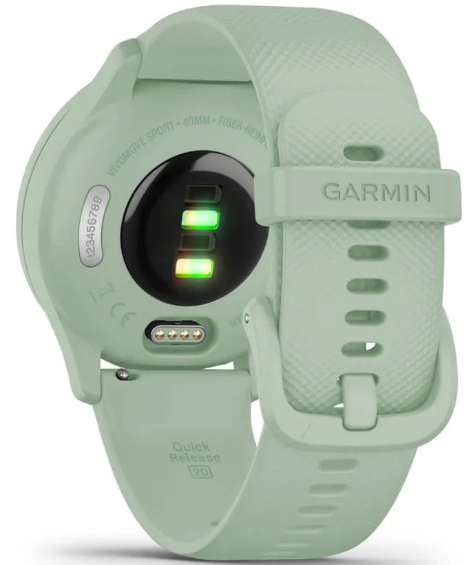 Garmin Vivomove Sport Silicone Band With Silver Accents Watch - Image 6