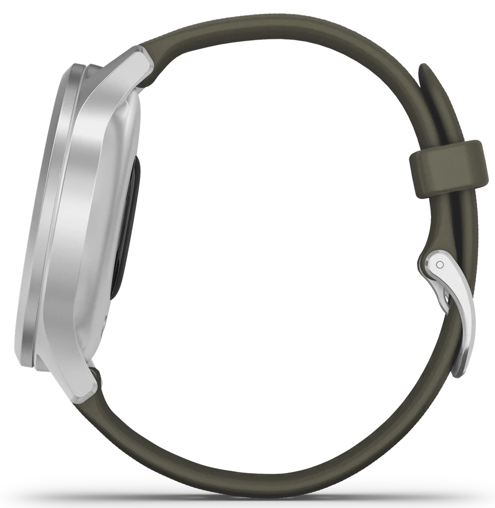 Garmin Vivomove Style Silver Aluminium Case Moss Silicone - Image 2