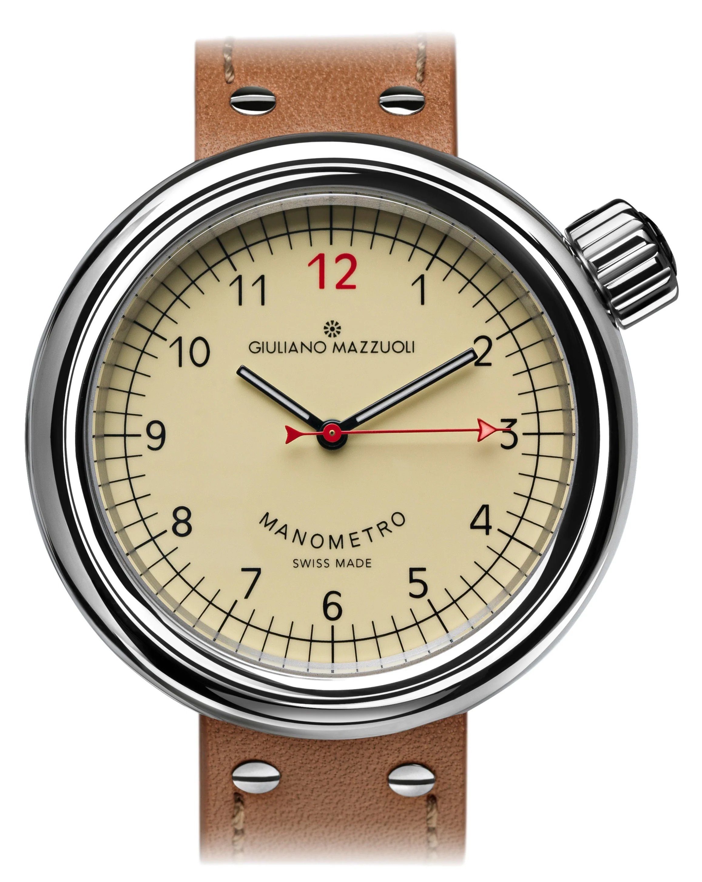 Giuliano Mazzuoli Manometro Polished Ivory Watch