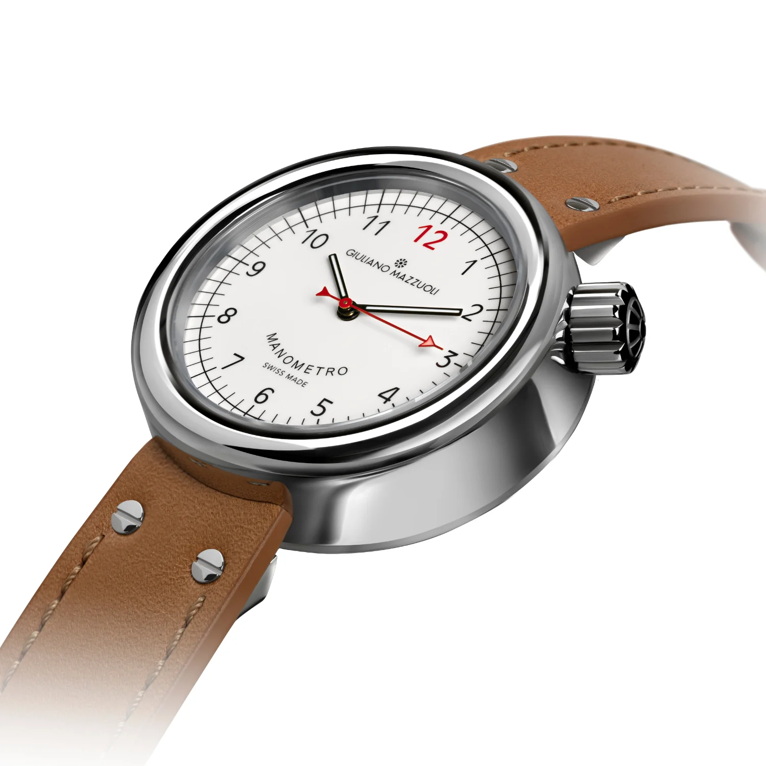Giuliano Mazzuoli Manometro Polished White Watch - Image 2