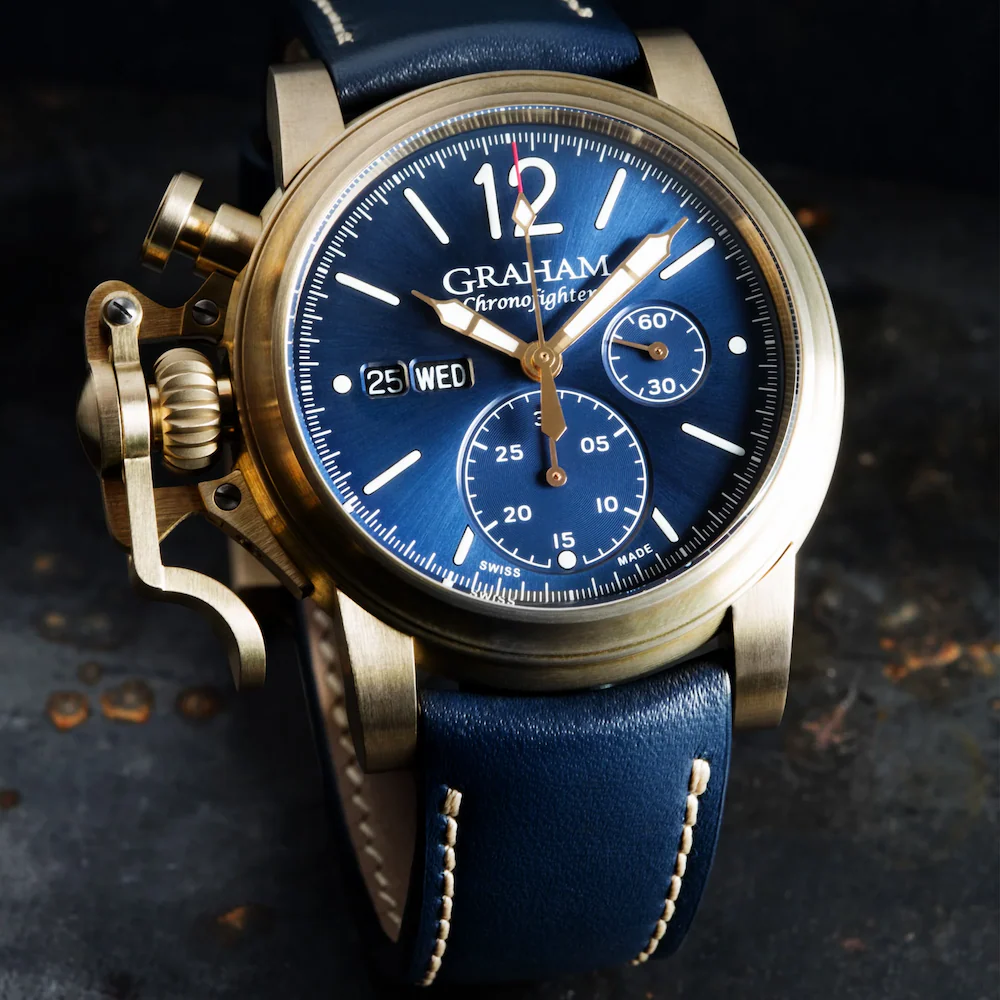 Graham Chronofighter Vintage Bronze Blue Watch - Image 5