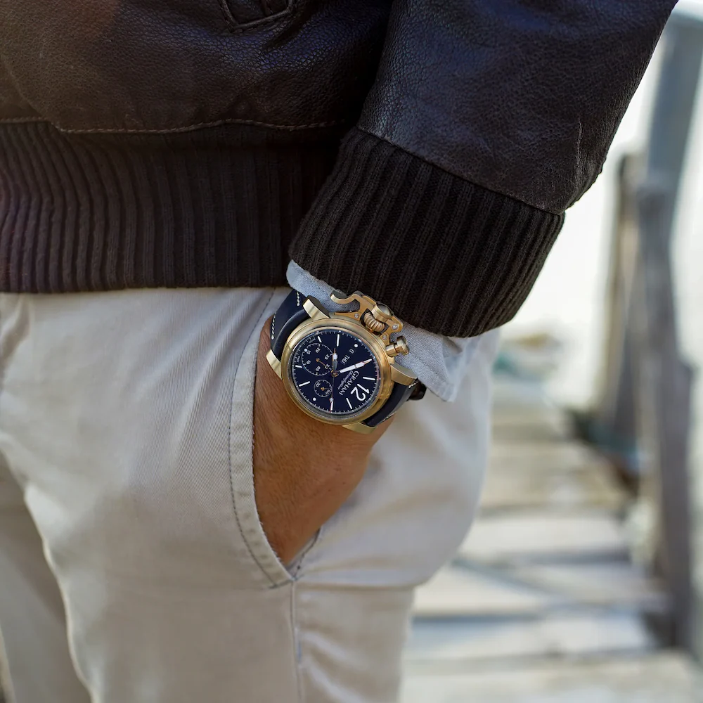 Graham Chronofighter Vintage Bronze Blue Watch - Image 7