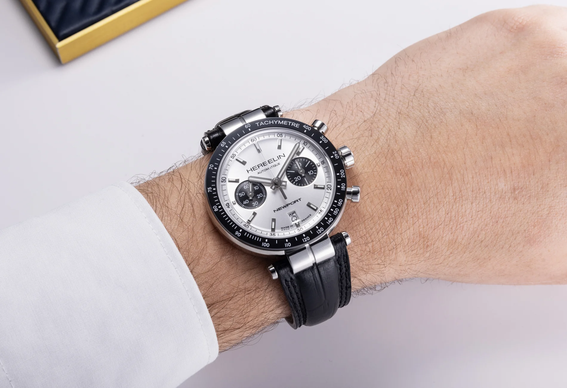 Herbelin Newport Heritage Chronograph Bi-Compax Panda Watch - Image 3