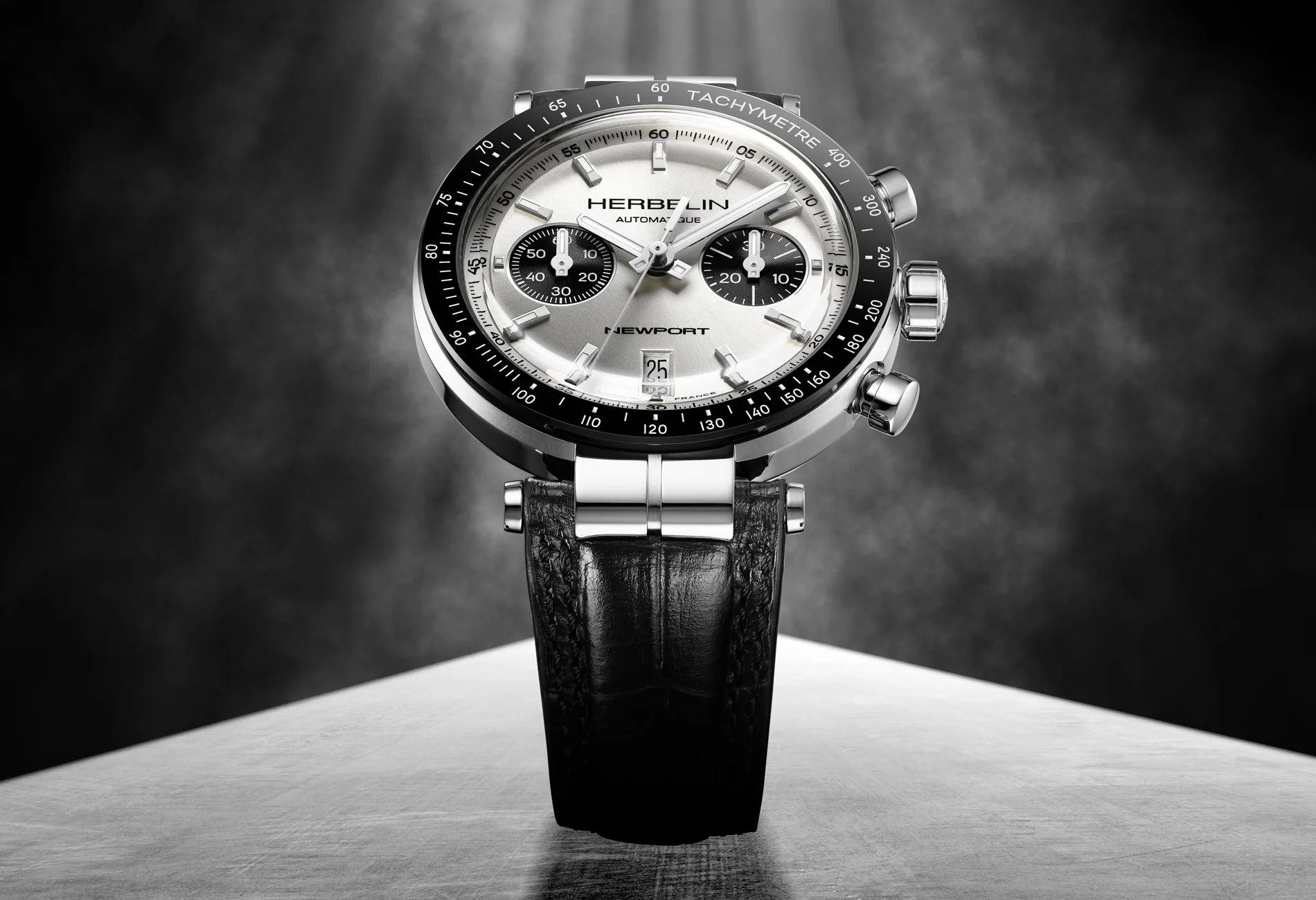 Herbelin Newport Heritage Chronograph Bi-Compax Panda Watch - Image 4