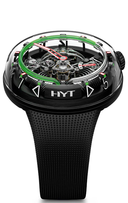HYT Watches H2.0 Black DLC Green Fluid Limited Edition