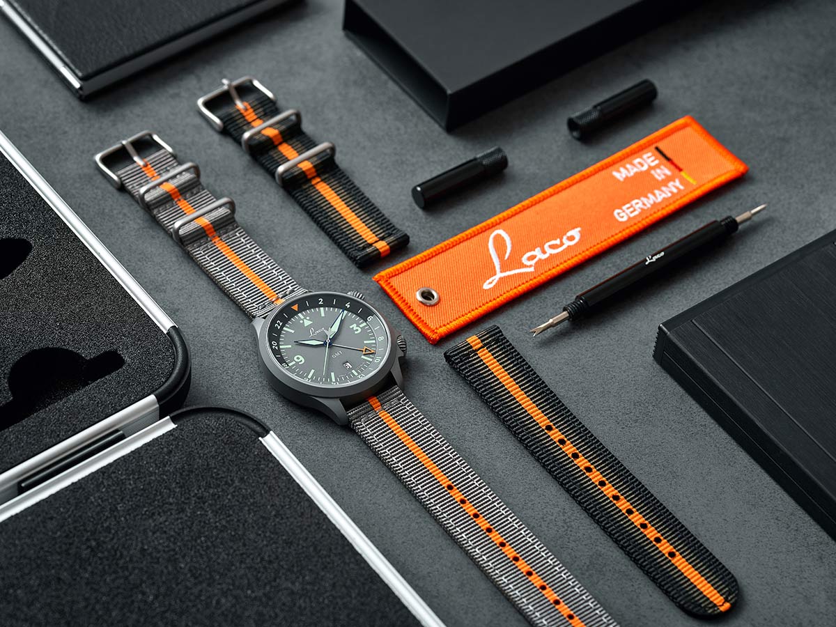 Laco Watch Pilot Frankfurt GMT Grau - Image 3
