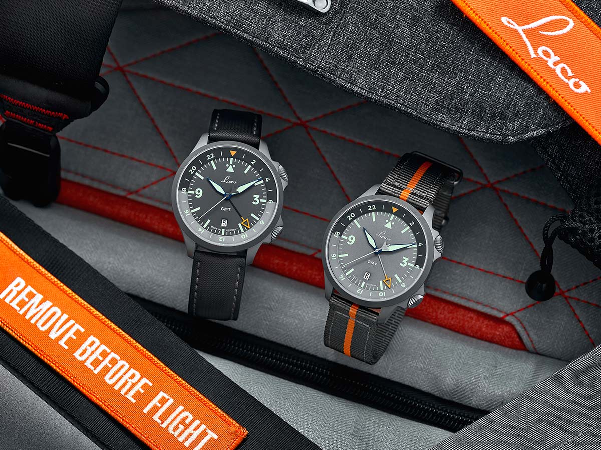 Laco Watch Pilot Frankfurt GMT Schwarz - Image 5