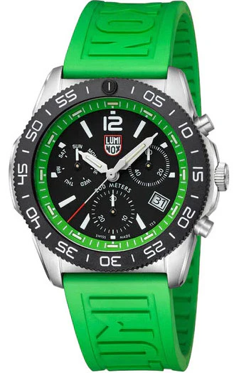 Luminox Sea Pacific Diver Chronograph 3140 Black Green Watch - Image 3