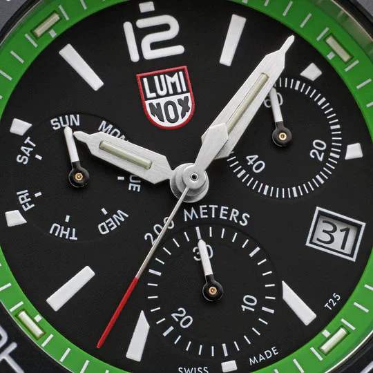 Luminox Sea Pacific Diver Chronograph 3140 Black Green Watch - Image 5