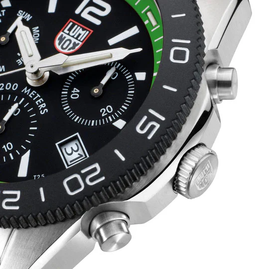 Luminox Sea Pacific Diver Chronograph 3140 Black Green Watch - Image 6