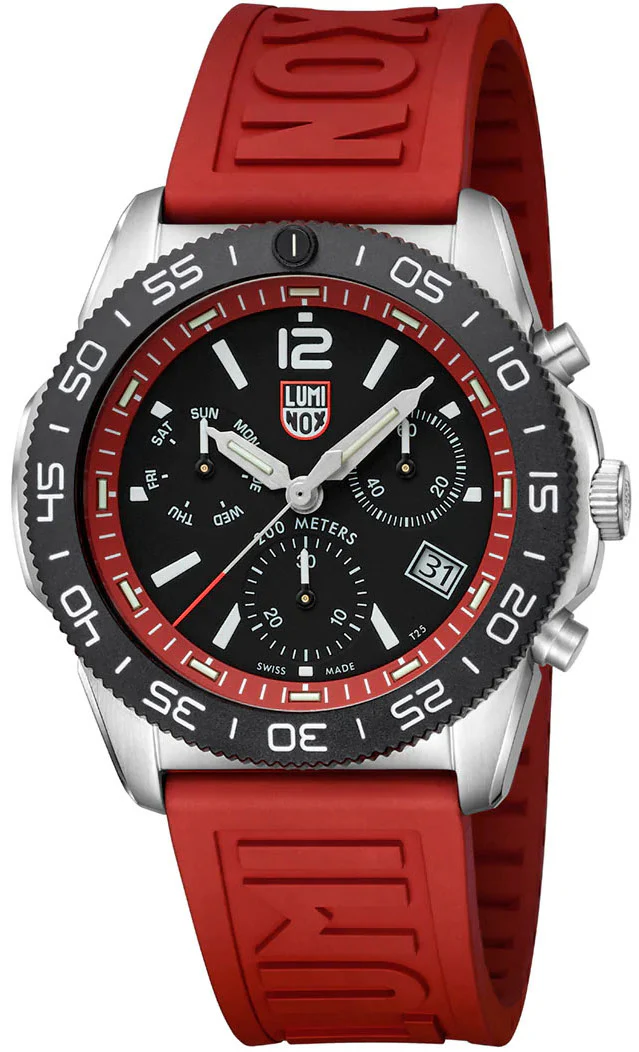 Luminox Sea Pacific Diver Chronograph 3140 Black Red Watch - Image 3