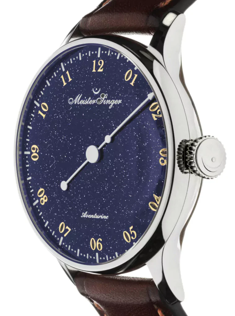 MeisterSinger Pangaea Aventurine Deep Blue Natural Glass Watch - Image 2