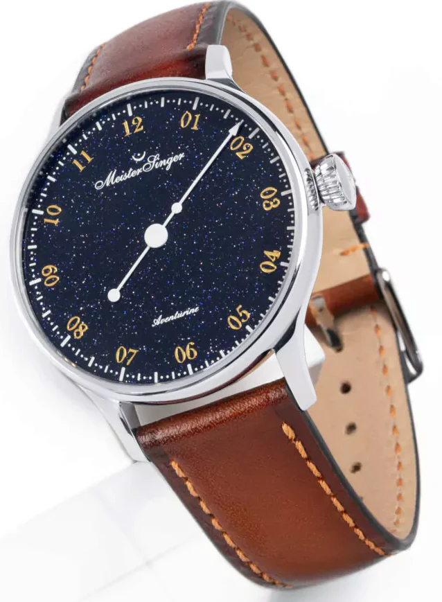 MeisterSinger Pangaea Aventurine Deep Blue Natural Glass Watch - Image 4
