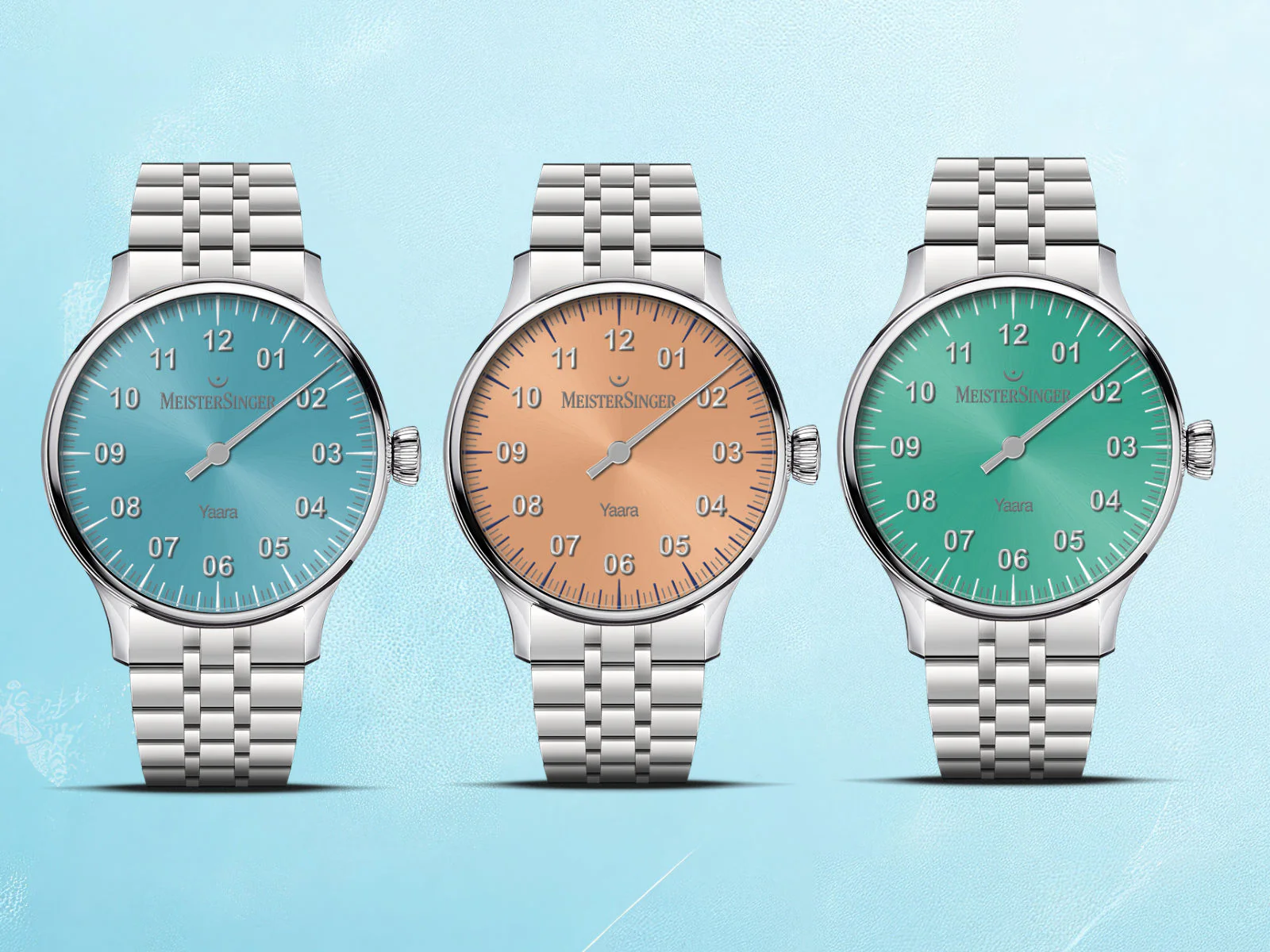 MeisterSinger Yaara Ice Blue Silver Watch - Image 2