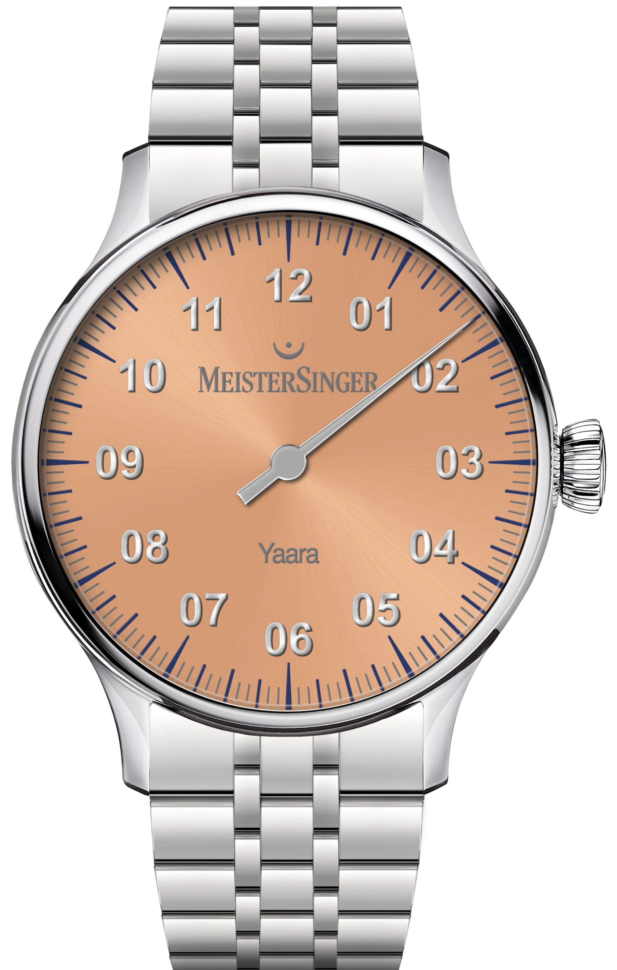 MeisterSinger Yaara Salmon Silver Watch