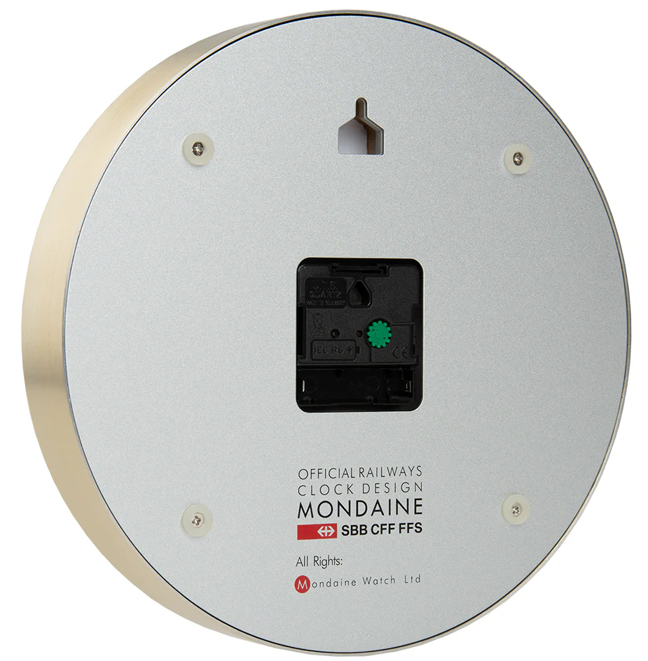 Mondaine Clock Pure Edition Aluminium Brushed Gold - Image 2
