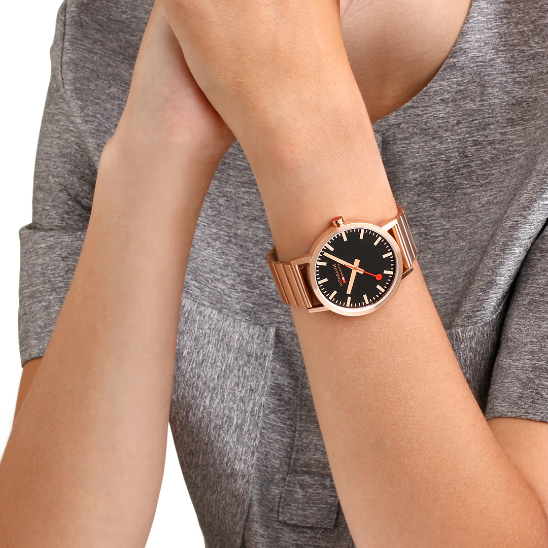 Mondaine Classic Rose Gold Watch - Image 5