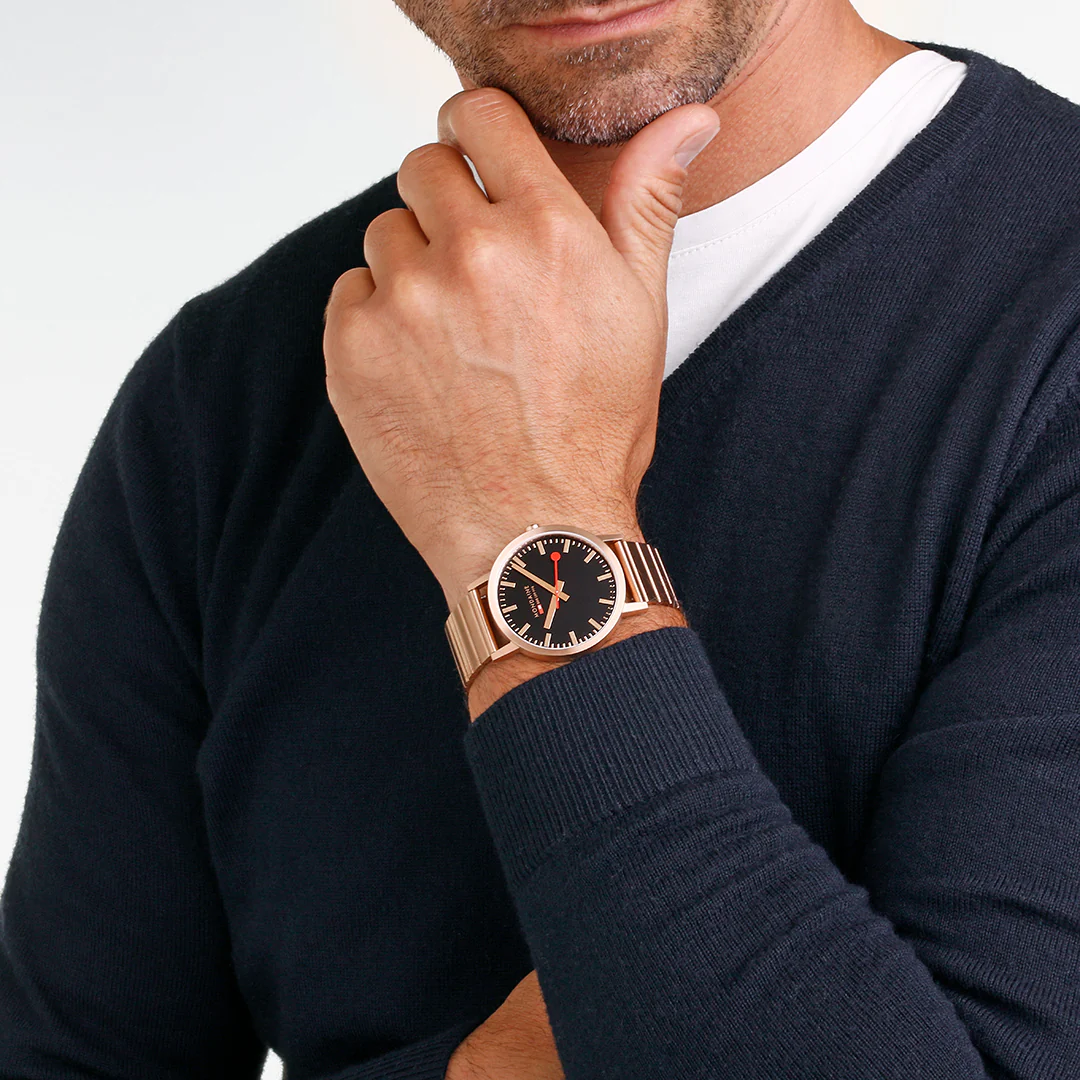 Mondaine Classic Rose Gold Watch - Image 6