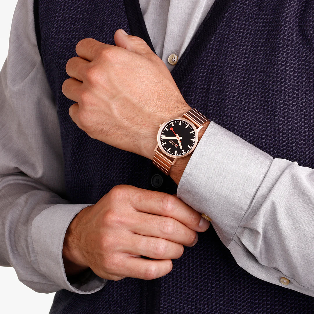 Mondaine Classic Rose Gold Watch - Image 7