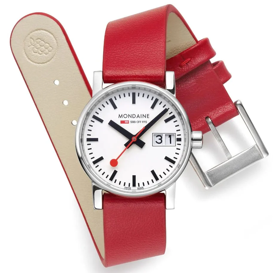 Mondaine Evo2 30mm Grape Leather Watch - Image 3