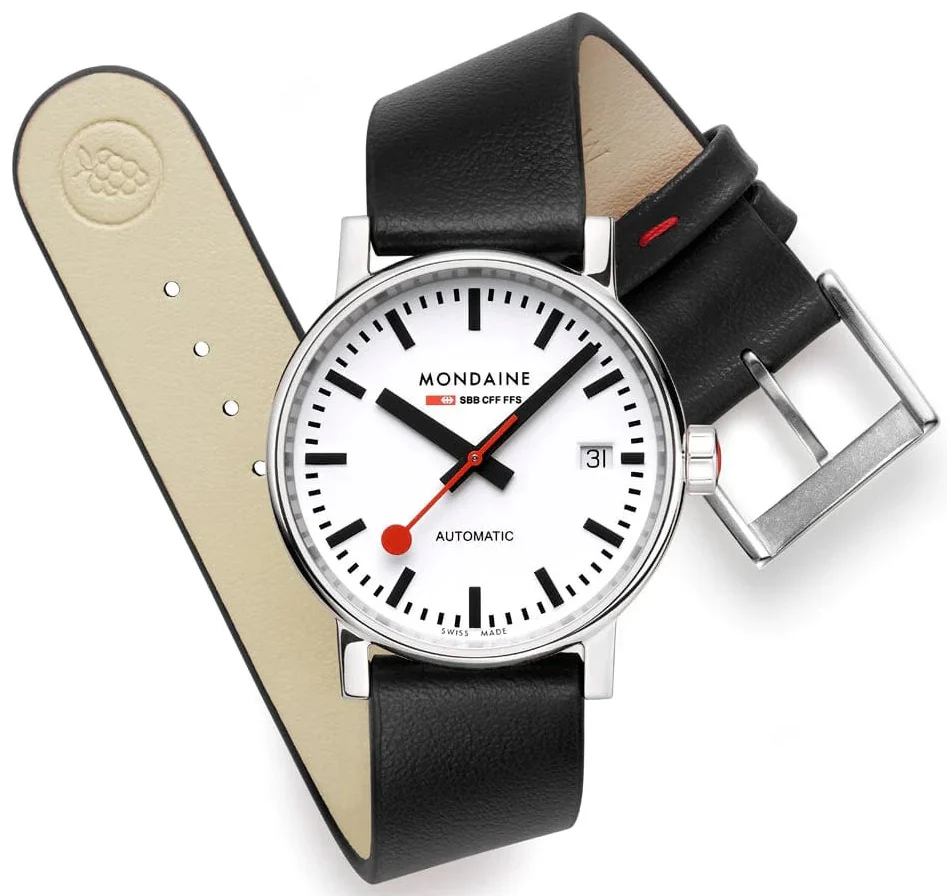 Mondaine Evo2 35mm Grape Leather Watch - Image 2