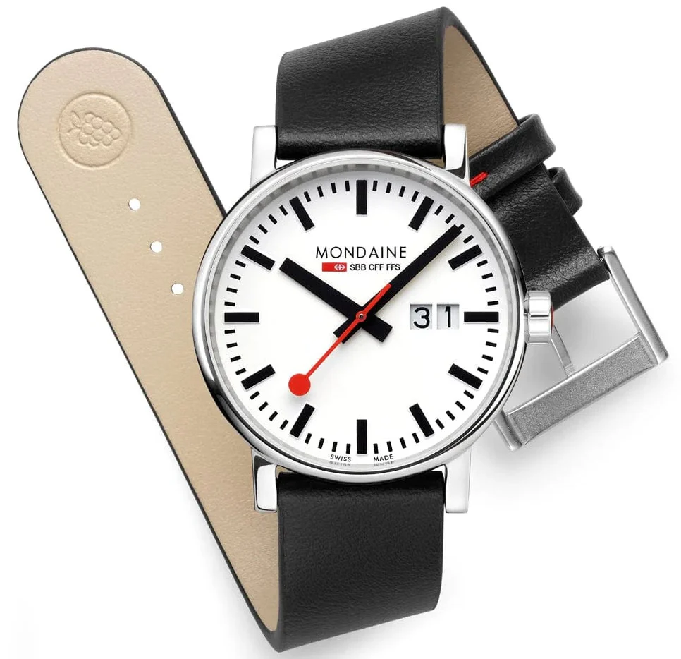 Mondaine Evo2 40mm Grape Leather Watch - Image 2