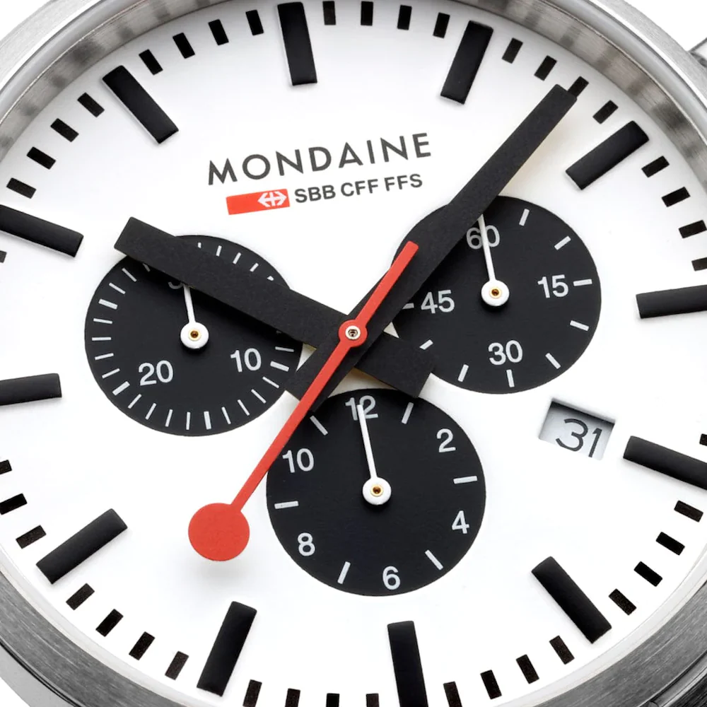 Mondaine Neo 41mm Black Vegan Grape Leather Watch - Image 2