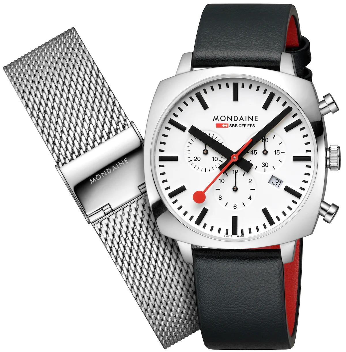 Mondaine Official Swiss Railways Cushion Set Watch - Image 4