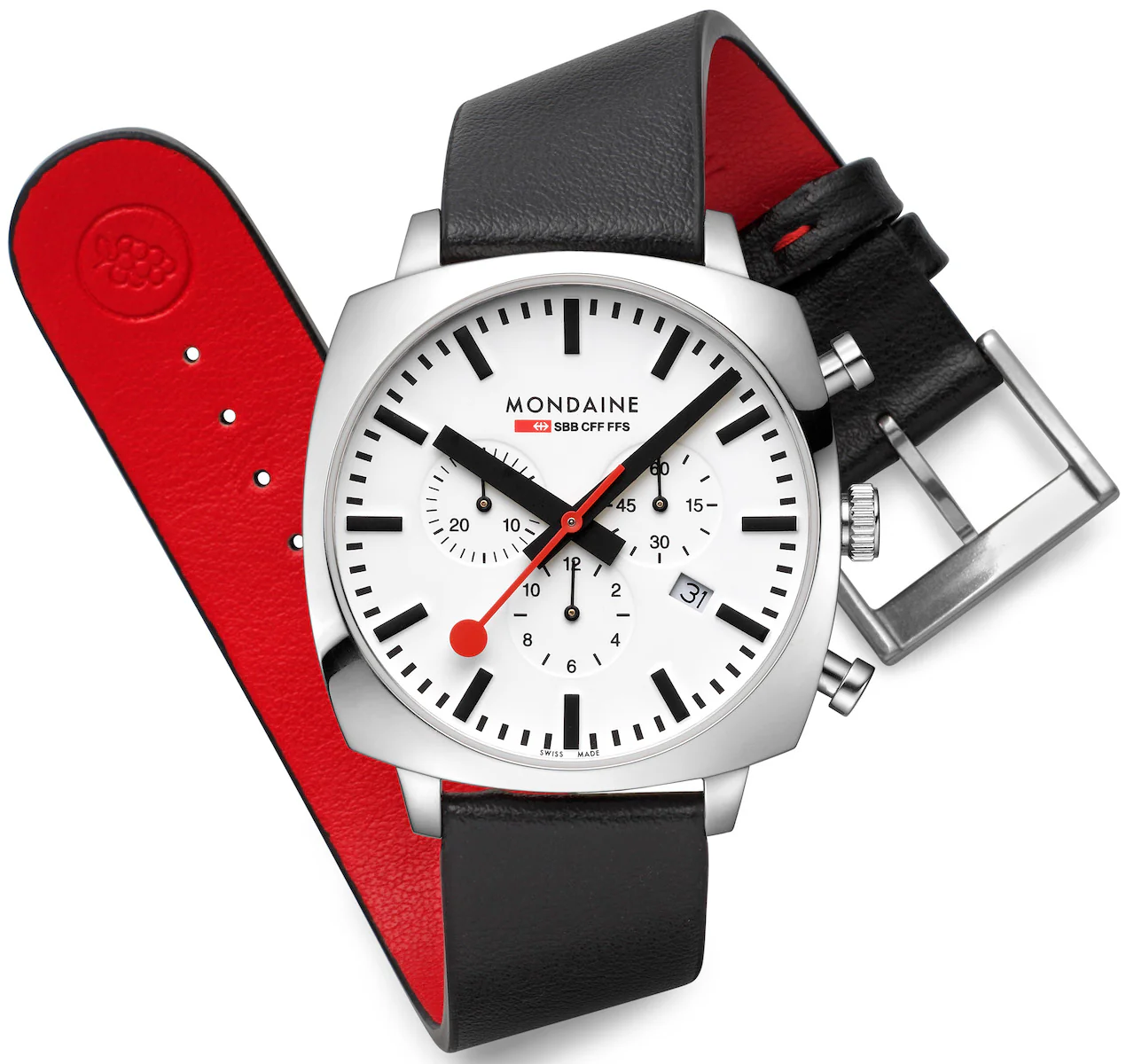 Mondaine Official Swiss Railways Cushion Set Watch - Image 5