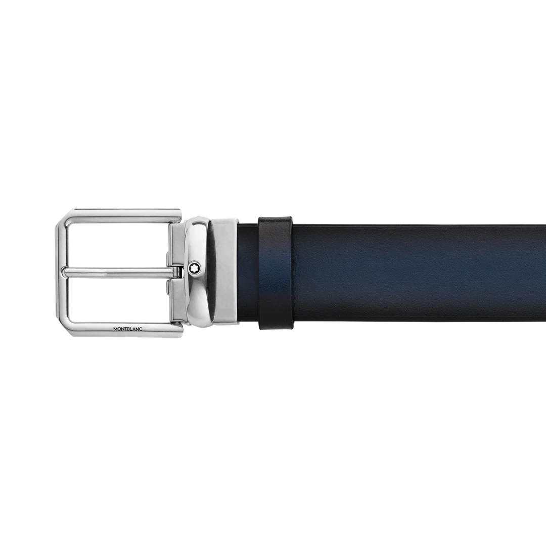 Montblanc 35mm Leather Pin Buckle Belt Blue D - Image 2