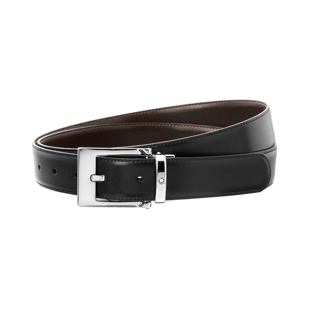 Montblanc Belt 30mm Reversible Black/Brown Leather Pin Buckle D - Image 4