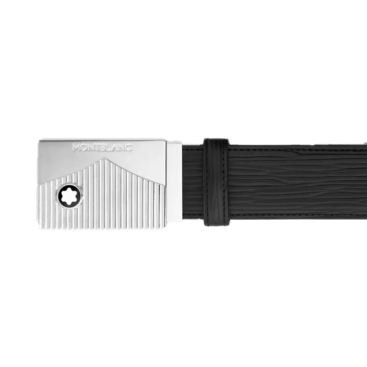 Montblanc Black 35mm Leather Belt - Image 3