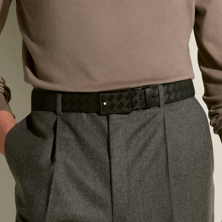 Montblanc Black 35mm Leather Belt - Image 2