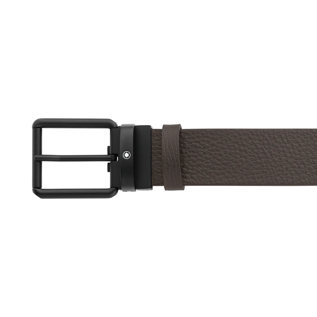 Montblanc Brown/Black 35 mm Reversible Leather Belt - Image 2