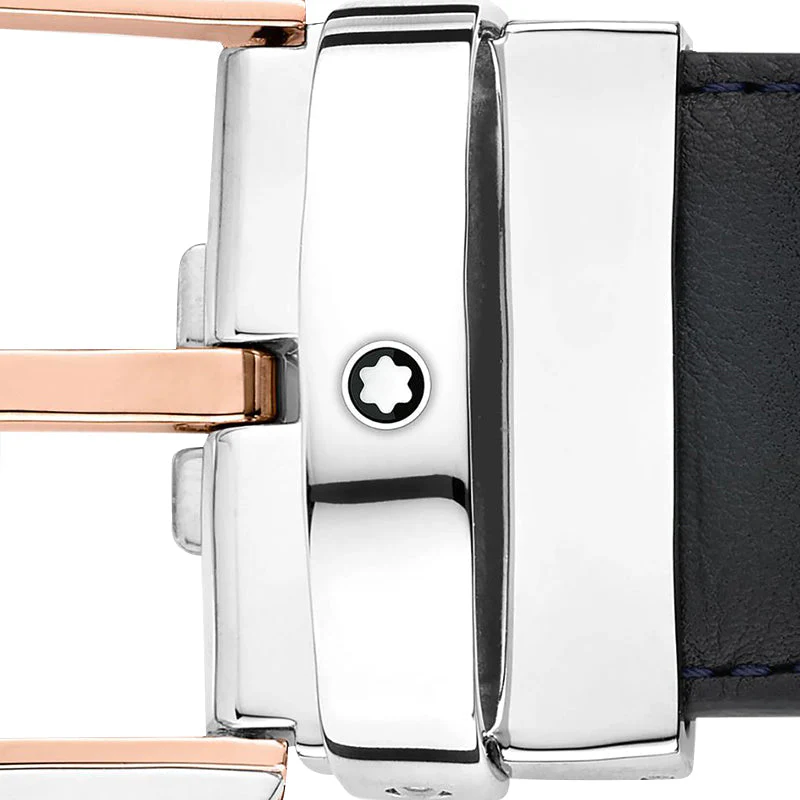 Montblanc Horseshoe Buckle 35mm Leather Belt Blue D - Image 2