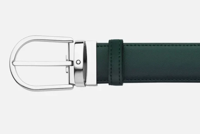 Montblanc Horseshoe Buckle 35mm Leather Belt Sfumato British Green - Image 2