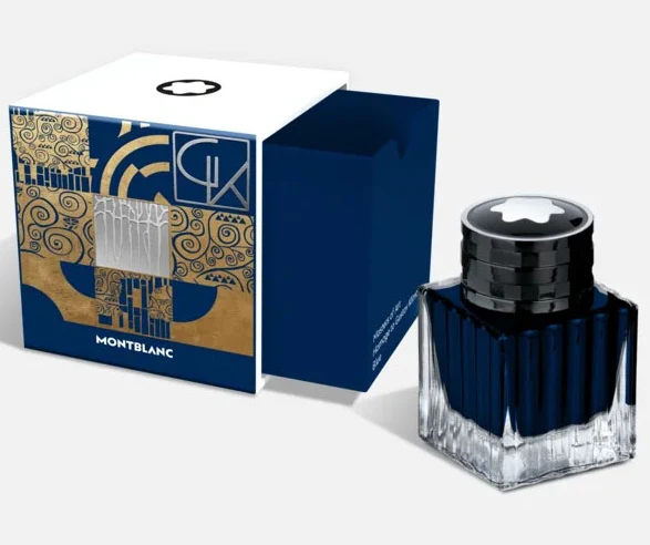 Montblanc Ink Bottle 50ml Blue Masters of Art Homage To Gustav Klimt - Image 3