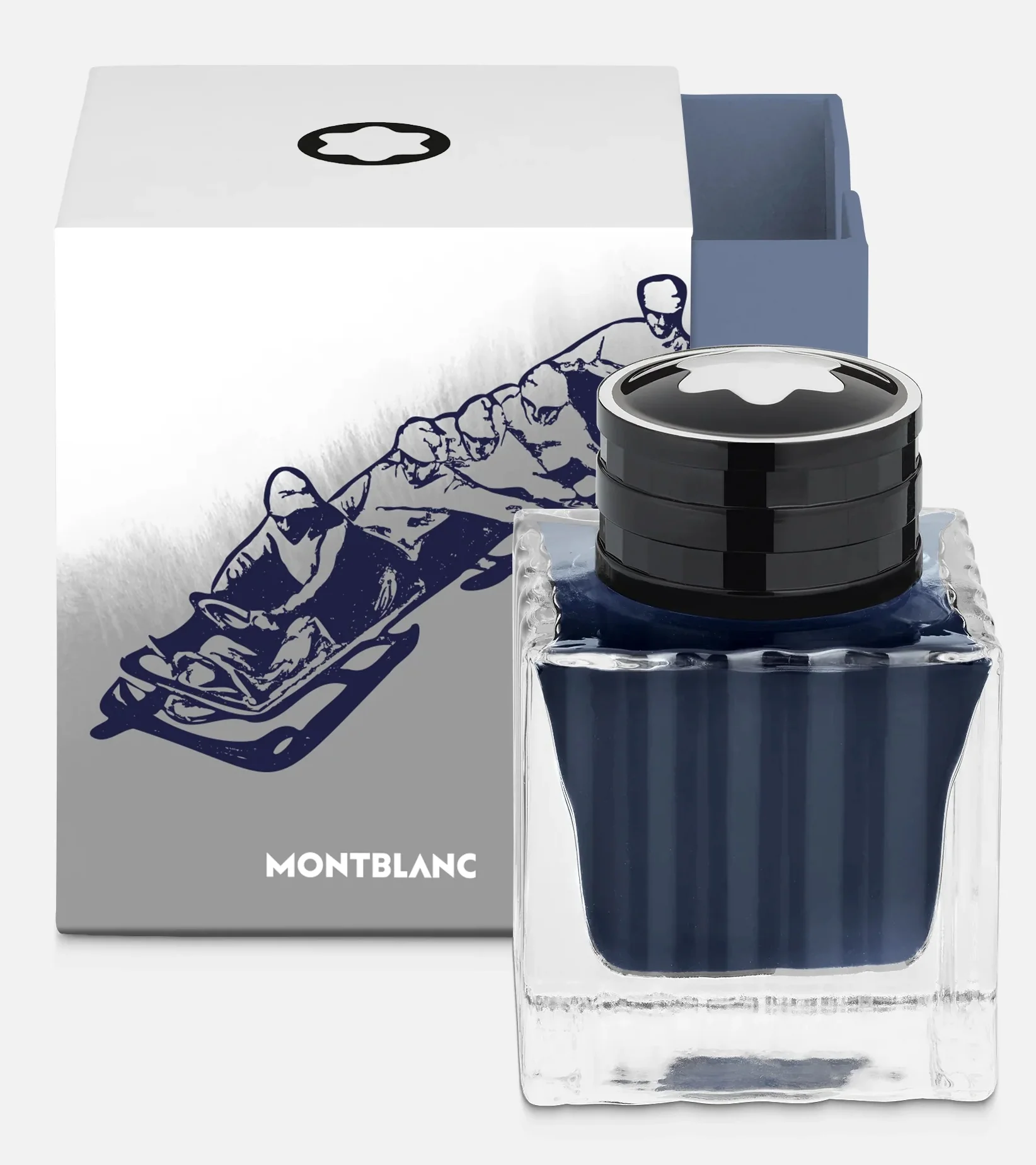 Montblanc Ink Bottle Meisterstuck X Olympic Heritage Chamonix 1924 Blue 50ml