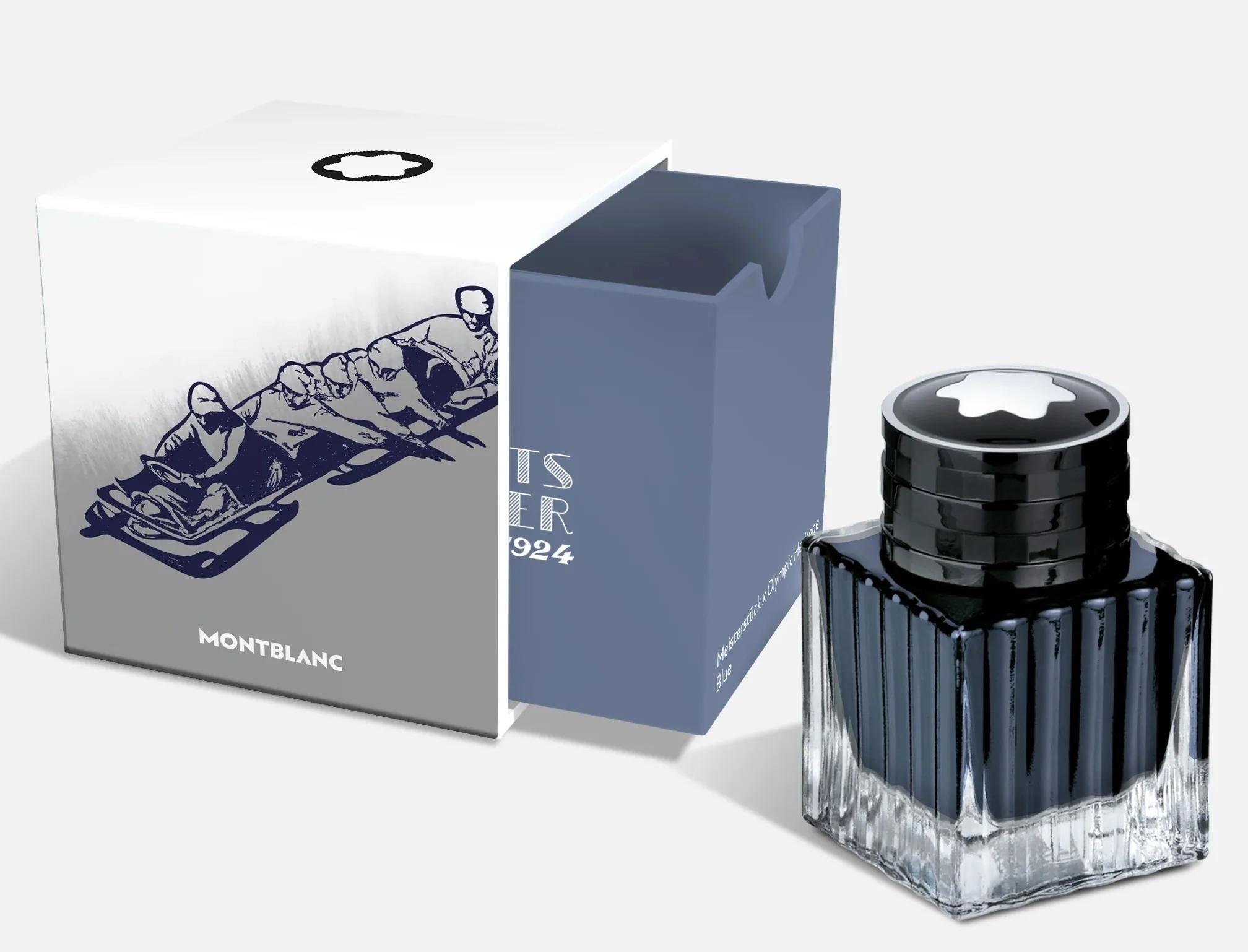 Montblanc Ink Bottle Meisterstuck X Olympic Heritage Chamonix 1924 Blue 50ml - Image 2