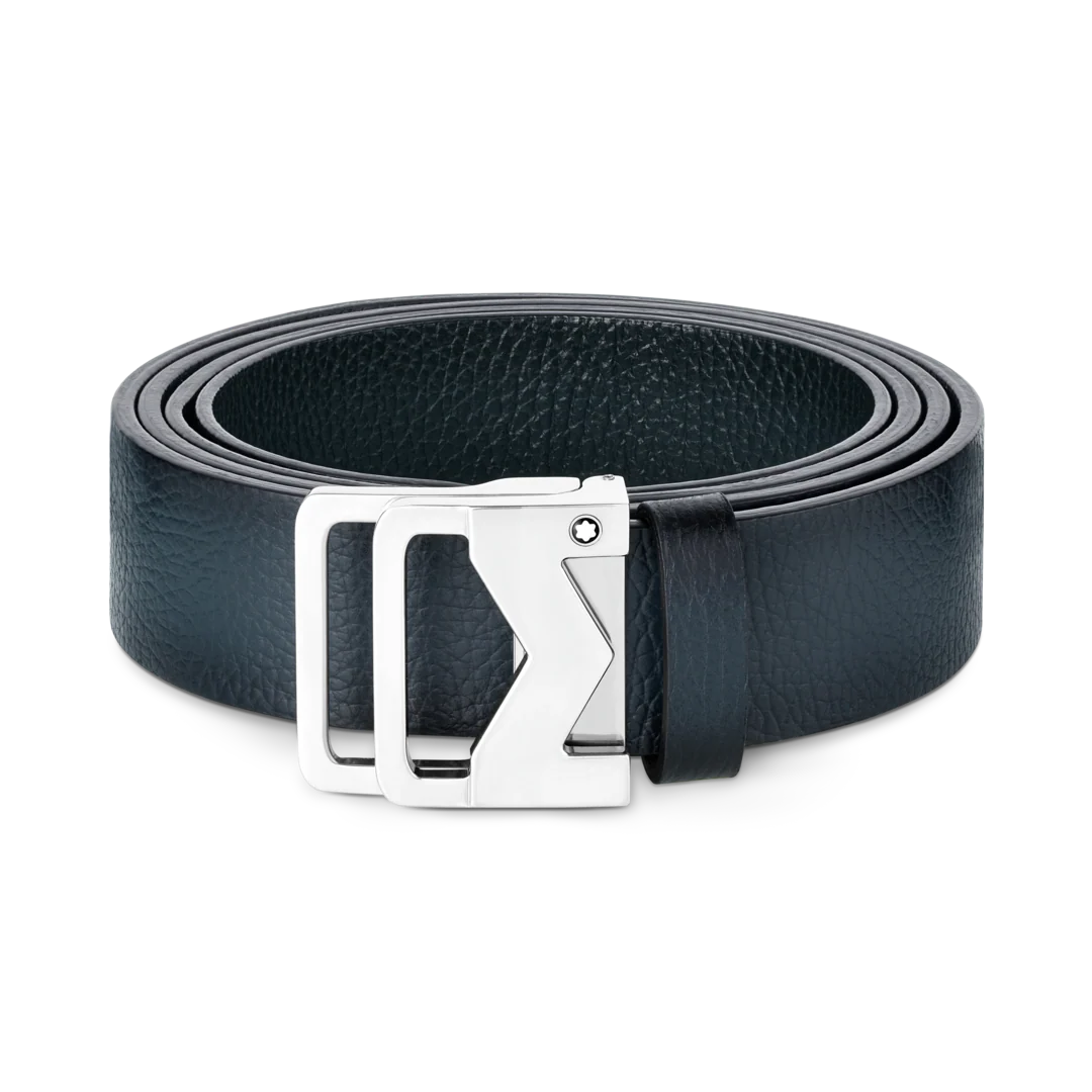 Montblanc M Buckle Sfumato Blue 35 mm Leather Belt