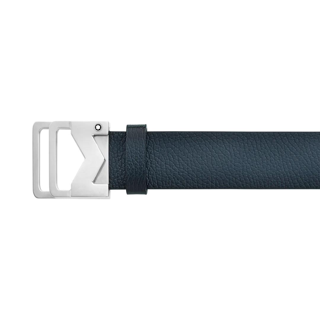 Montblanc M Buckle Sfumato Blue 35 mm Leather Belt - Image 2
