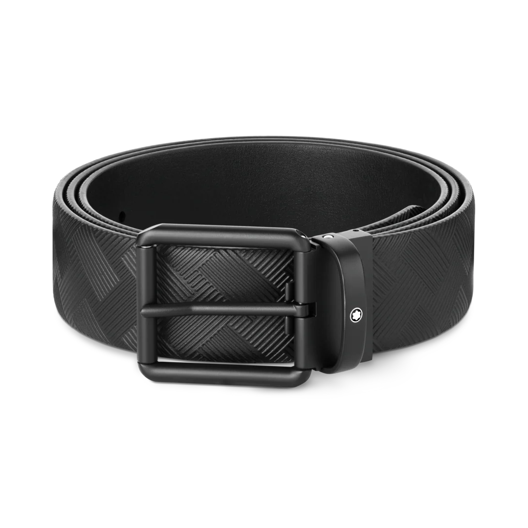 Montblanc Printed Black/Plain Black 35 mm Reversible Leather Belt