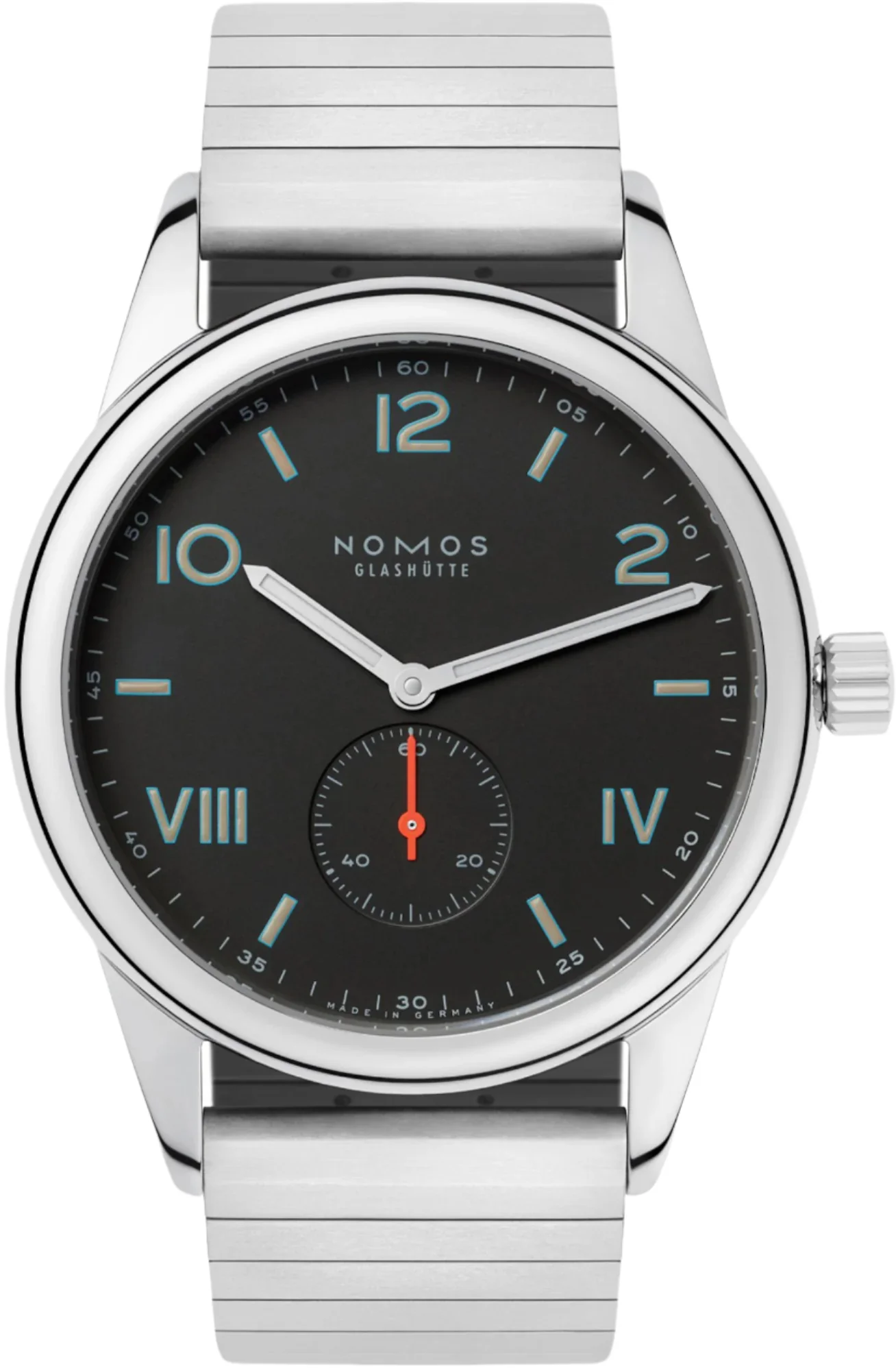 Nomos Glashutte Club Campus 38 Nacht Steel Back Watch