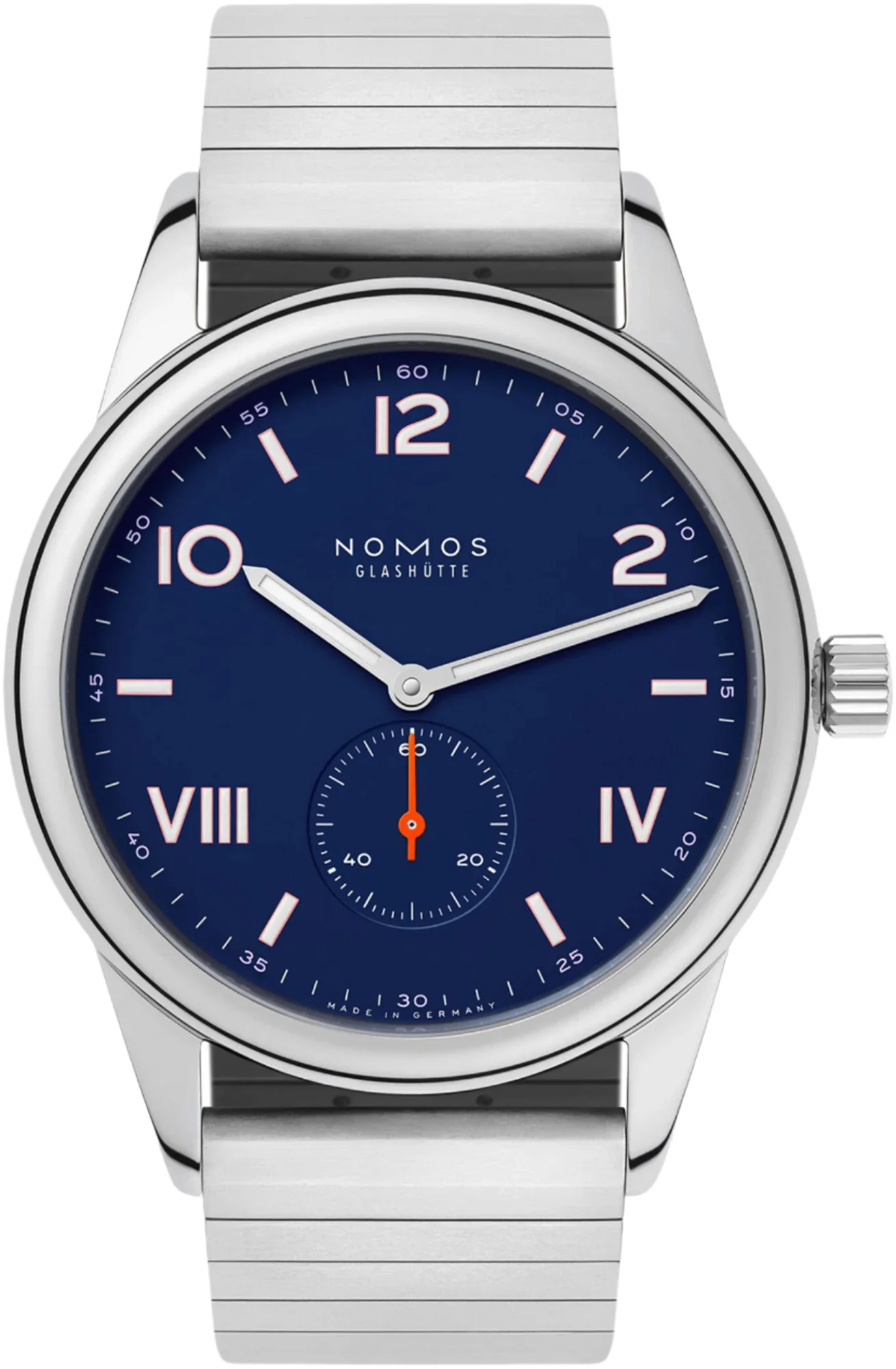 Nomos Glashutte Club Campus 38 Nigh Sky Steel Back Watch