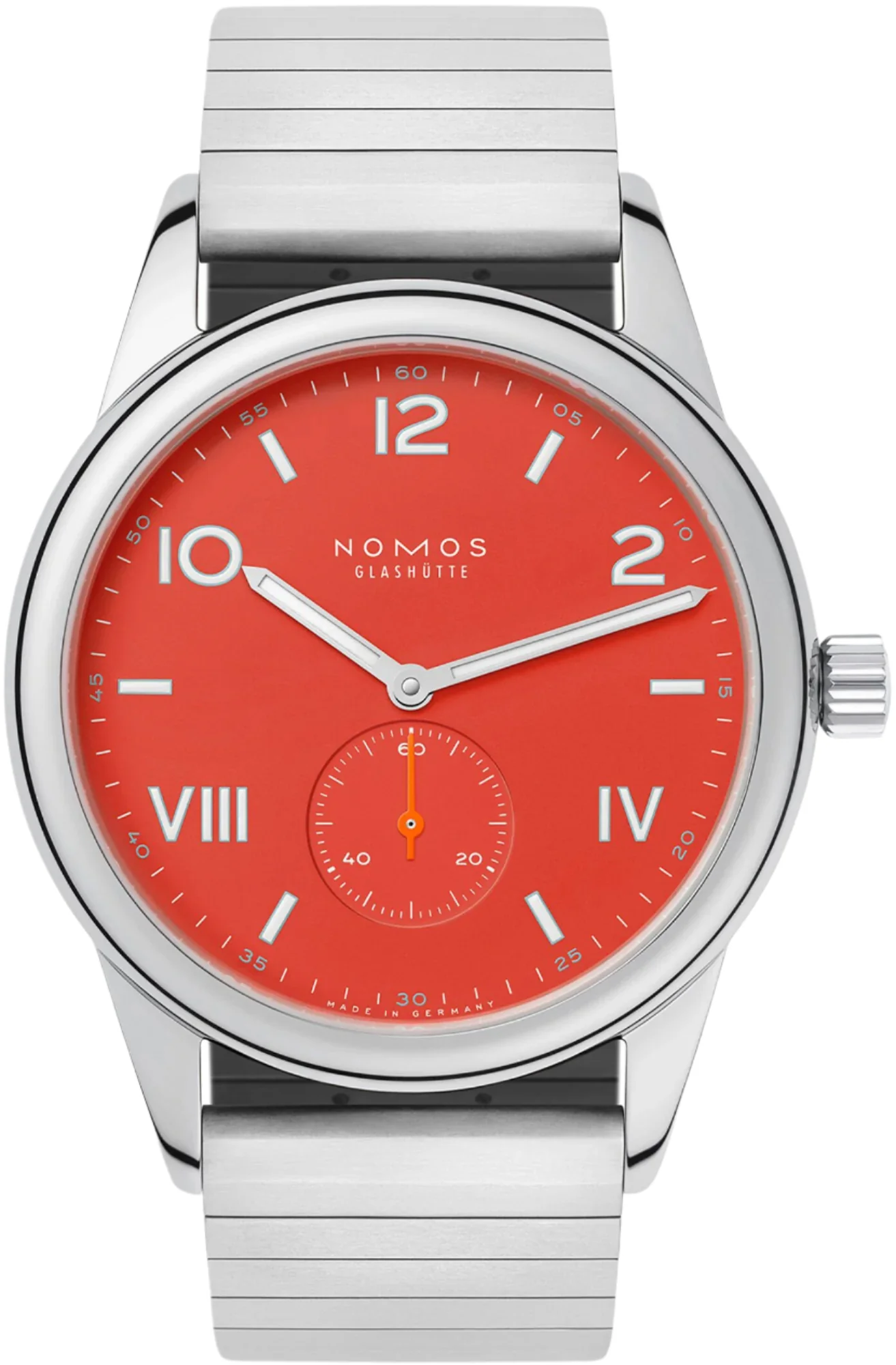 Nomos Glashutte Club Campus 38 Nonstop Red Steel Back Watch